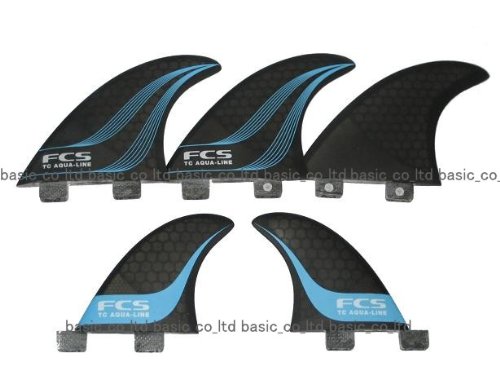 ☆ トムキャロル シグネーチャー【 FCS TC AQUA-LINE TRY&QUAD PERFORMANCE CORE FINSET 】 5本セット、キー付