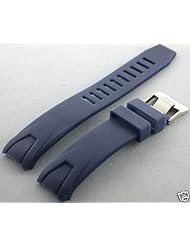 Blue Silicon Rubber Watch Band 20mm Strap Fit Omega