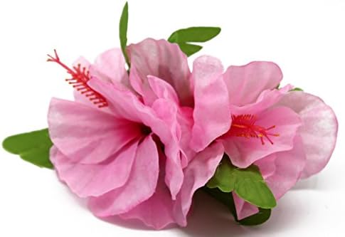 Hawaii Luau Party Artificial Fabric Double Large Hibiscus Hair Clips in
