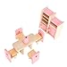 Aisster(TM) Wooden Furniture Dollhouse Miniature Pink Dining Room Set Children Toy by Aisster