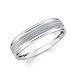 Solid 14k White Gold Womens Mens Milgrain Middle High Polish Ends Wedding Ring Band 6MM Size 11