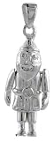 Sterling Silver High Polished Movable Santa Claus Pendant