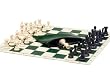 US Chess Federation's Basic Chess Set Combination with Triple-weighted Plastic Chessmen - GREEN