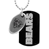 NFL Chicago Bears 2 Piece Two Tone Stainless Steel Sports Dog Tag with 26 Ball Chain