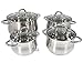 Stainless Steel 12pc Cookware Set W/ Heavy Gauge Capsulated Bottom & Tempered Glass Lids,Fry Pan,Pot,Skillet,Dutch Oven