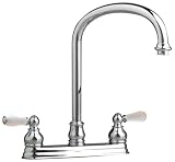 American Standard 4770.712.002 Hampton Double-Handle Kitchen Faucet with Porcelain Lever Handles, Less Side Spray, Chrome