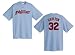 Steve Carlton Philadelphia Phillies Light Blue MLB Throwback 2 Sided Short Sleeve Tee Shirt By Majes (L=44)