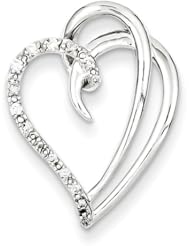 Sterling Silver & Diamond Heart Pendant Slide