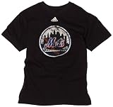 MLB Boy's New York Mets Better Logo Short Sleeve Tee, Black, Medium