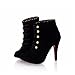 Charm Foot Vintage Womens Platform High Heel Ankle Boots Riding Boots
