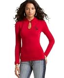 Baby Phat Plus Size Keyhole Long-Sleeve Polo Sweater
