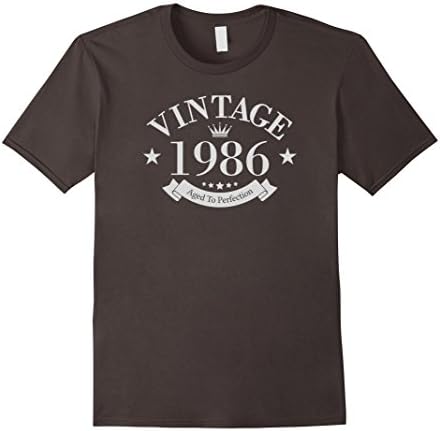 Men's Vintage 1986 Aged To Perfection - 30th Birthday Gift T-Shirt Medium Asphalt