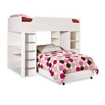 South Shore Complete Loft Bed, Logik/Sand Castle Collection, Pure White,South Shore Furniture,3360A4,9840