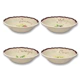 4 Cereal Bowls Le Cadeaux Melamine Breakproof Verdura Pattern