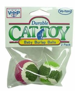 Vo-Toys Baby Burlap Balls 2 pack Cat Toy