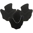 3 Black Flocked Designer Necklace Chain Bust Display Stands