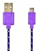 UNISAME [Pack of 3Pcs] 10Ft 3Meter Rugged Nylon Braided Micro USB Cable Charging & Sync Data Cable Charger Cord for Samsung Galaxy S6 S6 Edge S4 S3 S2 Note 2/3/4 Mega, Galaxy Tab, Galaxy A3 A5 A7 E7, HTC One, Nexus 3/4/5/6/7/9/10, LG G3 G4, Moto G X, Nokia Lumia and Many More Android Devices (Blue/ Purple/ Hot Pink)