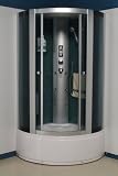 Steam Room Shower Enclosure with Hand-held Shower, Ceiling Rainfall Shower Head & Lamp, Controller for Steam/radio/fan Etc, 6 Body Sprays, Foot Massage, Defogger and Much More, New #8832