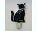 New Studio One Art Glass Kitty Nightlight Black 8 Inch Wide & 9 Inch Tall Never Fade Or Tarnish