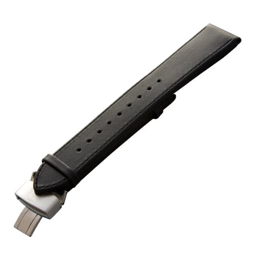 Stryker Watch Leather Strap, Brushed S/S Hardware, Black