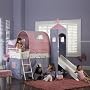 Princess Castle Twin Size Tent Bunk Bed with Slide By Powell