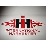 Flaming International Harvester IH vinyl lettering decal sticker BLACK RED 
