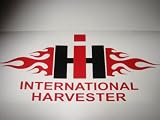 Flaming International Harvester IH vinyl lettering decal sticker BLACK/RED
