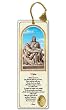 Religious Tassel Bookmark - Pieta - Laminated with Gold Foil Embossed Medal Design - Appropriate Prayer Included