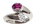 1.07 cts Genuine Rhodolite and Diamond Ring - 14kt White or Yellow Gold