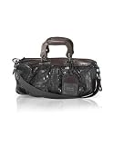 Francesco Biasia Diva Dream Snake - Python and Calf Leather Satchel Bag Black