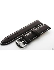 20mm Leather Strap Band for Rolex Watch Ws Dark Brown #5