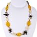 EXP Freshwater Pearl, Yellow Agate & Crystal Handmade Necklace
