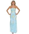 Formal Evening Gown. Aqua Strapless Dress for Prom, Party, Wedding by Sean Collection (1985)
