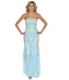 Formal Evening Gown. Aqua Strapless Dress for Prom, Party, Wedding by Sean Collection (1985)