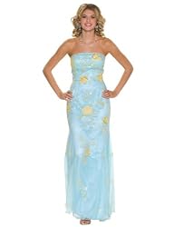 Formal Evening Gown. Aqua Strapless Dress for Prom, Party, Wedding by Sean Collection (1985)
