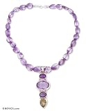 Amethyst and citrine necklace, 'Charisma' 0.4 W 17.5 L