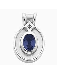 14K White Gold Oval Cut Tanzanite and Diamond Pendant -- LIFETIME WARRANTY
