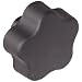 DimcoGray Black Thermoplastic 5 Lobe Fluted Soft Feel Knob Female, Brass Insert: 3/8-16" Thread x 5/8" Depth, 2-3/8" Diameter x 1-5/8" Height x 3/4" Hub Dia x 11/16" Hub Length