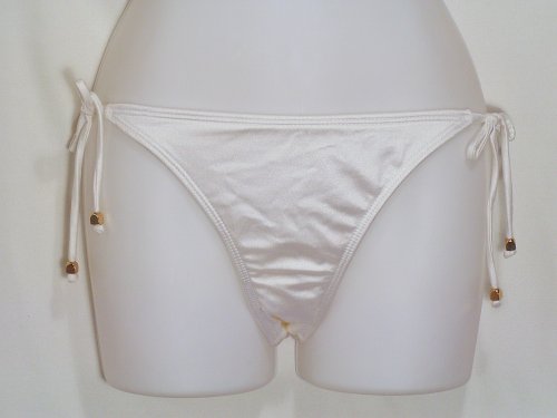 Guess White Swimsuit-bottoms w/Beaded Sideties