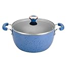 Paula Deen Signature Porcelain Nonstick 5-1/2-Quart Covered Casserole, Blueberry Speckle