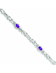 2.1 Carat 14K White Gold 2ct. Amethyst Bracelet 7.25 Inches