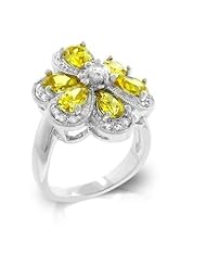 Yellow CZ Daisy Ring