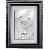 Lawrence Frames Walnut Wood 8x10 Picture Frame - Silver Bead Design