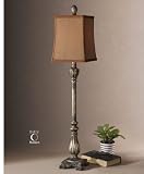 Liviana Buffet Lamp in Bronze Undertone with Aged White and Rusty Brown Patinas