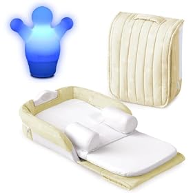 Baby Delight Supreme Snuggle Nest Set (Beige with Incline Wedge and Soothing Sounds) Plus a fun Tykelight Jnr night light