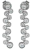 14K White Gold Hand-Crafted Designer Earrings, Set with Bezel Set Diamonds.( GH-Color, SI-Clarity, c.t.t.w. 0.58CT).