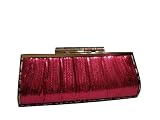 Mandarini Hot Pink Sequin Leopard Print Hardbody Clutch or Evening Bag -- SwankySwans