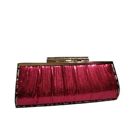 Mandarini Hot Pink Sequin Leopard Print Hardbody Clutch or Evening Bag -- SwankySwans