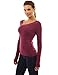 Patty Women's Cotton Asymmetrical Neck Long Sleeve Stretch Solid Blouse