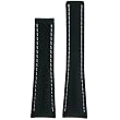22 millimeter Leather Watch Strap for 18 millimeter Deployment Buckle Black Tech Swiss